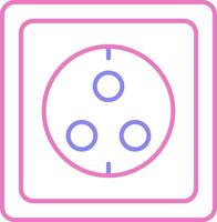 Wall Socket Linear Two Colour Icon vector