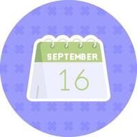 16 de septiembre plano pegatina icono vector