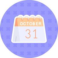 31st of October Flat Sticker Icon vector