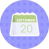 20th of September Flat Sticker Icon vector