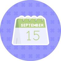 15 de septiembre plano pegatina icono vector