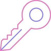 Key Linear Two Colour Icon vector