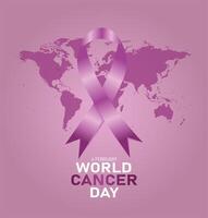 world cancer day with ribbon concept vector