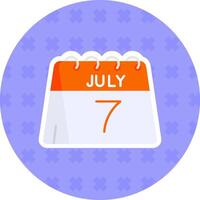 7th of July Flat Sticker Icon vector