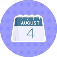 4th of August Flat Sticker Icon vector