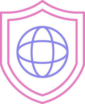 Protected Network Linear Two Colour Icon vector