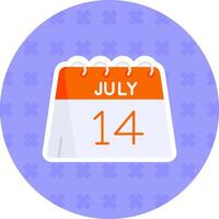 14to de julio plano pegatina icono vector