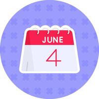 4th of June Flat Sticker Icon vector