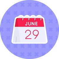 29th of June Flat Sticker Icon vector