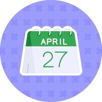 27th of April Flat Sticker Icon vector