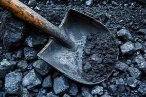 AI generated Shovel and coal photo