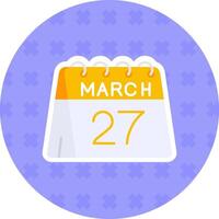 27th of March Flat Sticker Icon vector