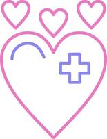 Heart Linear Two Colour Icon vector