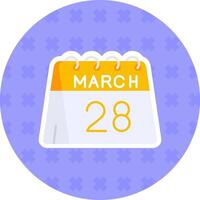 28th of March Flat Sticker Icon vector