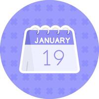 19th of January Flat Sticker Icon vector