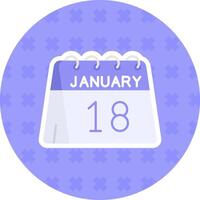 18th of January Flat Sticker Icon vector