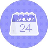 24th of January Flat Sticker Icon vector