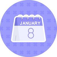 8th of January Flat Sticker Icon vector