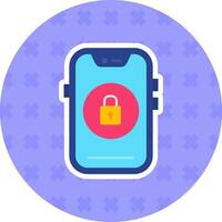 Lock Flat Sticker Icon vector