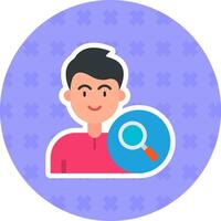 Search Flat Sticker Icon vector