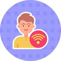 Wifi plano pegatina icono vector