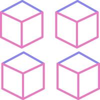 Cube Linear Two Colour Icon vector
