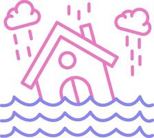 Flood Linear Two Colour Icon vector