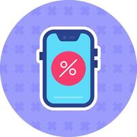 Percentage Flat Sticker Icon vector