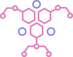 Molecule Linear Two Colour Icon vector