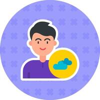 Cloud Flat Sticker Icon vector