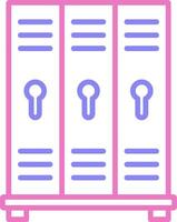 Lockers Linear Two Colour Icon vector