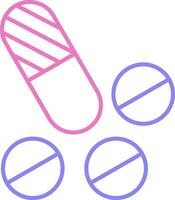 Pills Linear Two Colour Icon vector