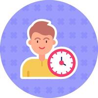 Time Flat Sticker Icon vector