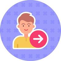 Forward Flat Sticker Icon vector