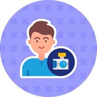 Camera Flat Sticker Icon vector