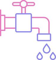 Water Tap Linear Two Colour Icon vector