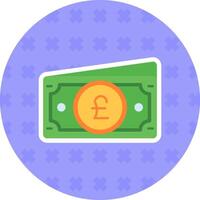 Pound Flat Sticker Icon vector