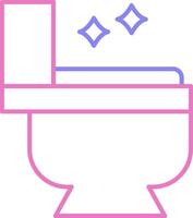 Toilet Linear Two Colour Icon vector