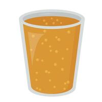 Glass with orange drink with bubbles. Illustration isolated on white background vector