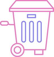 Trash Bin Linear Two Colour Icon vector