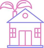 Eco House Linear Two Colour Icon vector