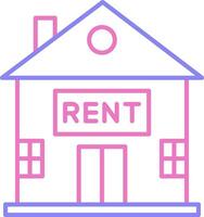 House for Rent Linear Two Colour Icon vector