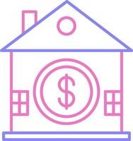 House Saving Linear Two Colour Icon vector