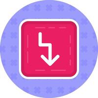 Zigzag Flat Sticker Icon vector