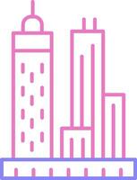 Skyscrapers Linear Two Colour Icon vector