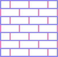 pared de ladrillo lineal dos color icono vector