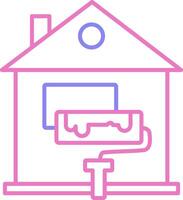hogar renovación lineal dos color icono vector