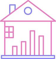 Real Estate Stats Linear Two Colour Icon vector