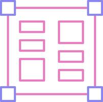 Layout Tools Linear Two Colour Icon vector