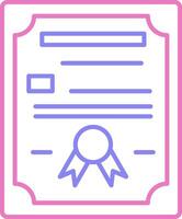 Certificate Linear Two Colour Icon vector
